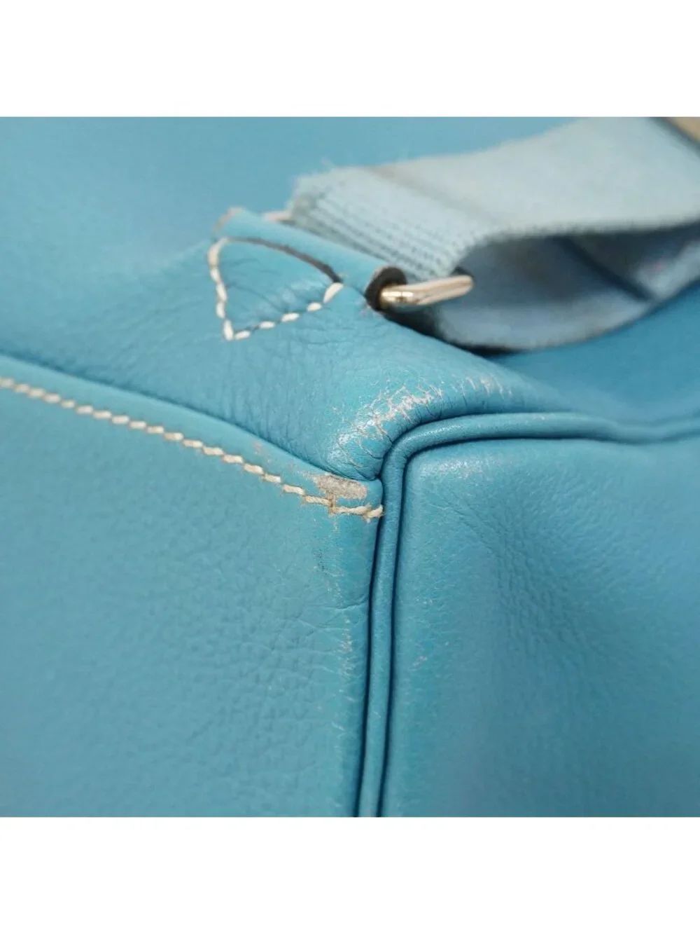 Hermes Backpack Kelly a Dos GM Ardennes Blue Jean Silver